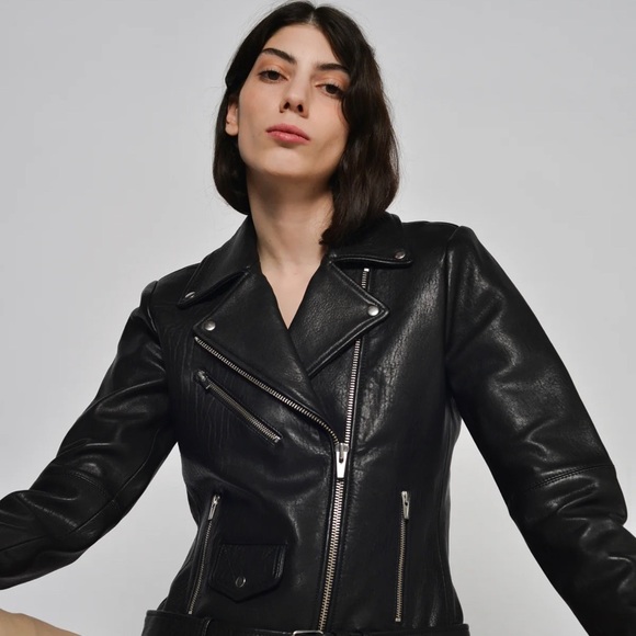 VEDA Jayne Classic Leather Jacket size P - Picture 9 of 11